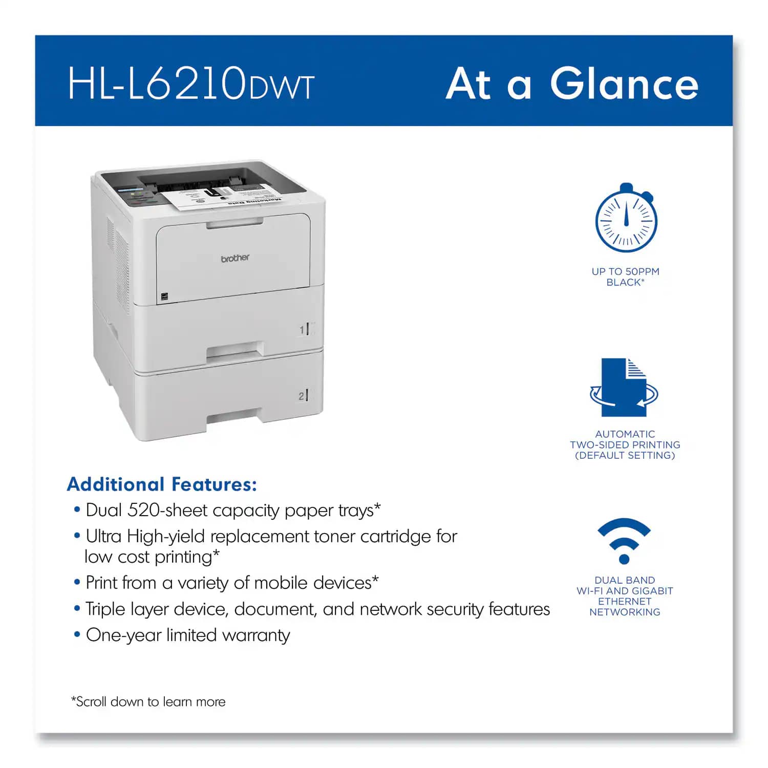 Brother HL-L6210DWT Printers New