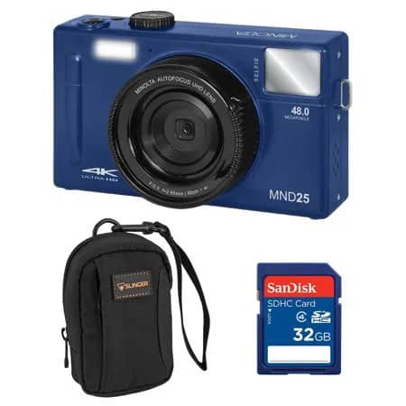 Minolta MND25 48MP 4K Ultra HD Wi-Fi 3.0 Digital Cameras Blue New Body Only