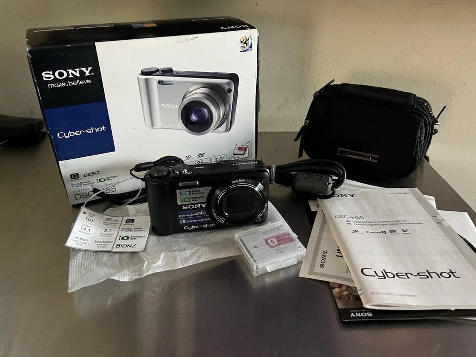 Sony Cyber-shot DSC-H55 Digital Cameras Black Used - Good Body Only