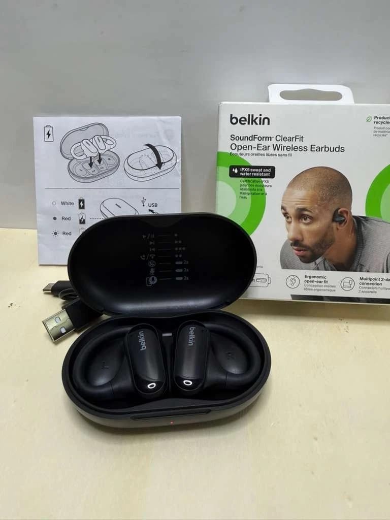 Belkin SoundForm ClearFit Headphones & Earbuds Black New
