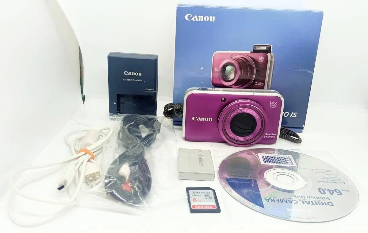 Canon PowerShot SX210IS Digital Cameras Purple New Body Only