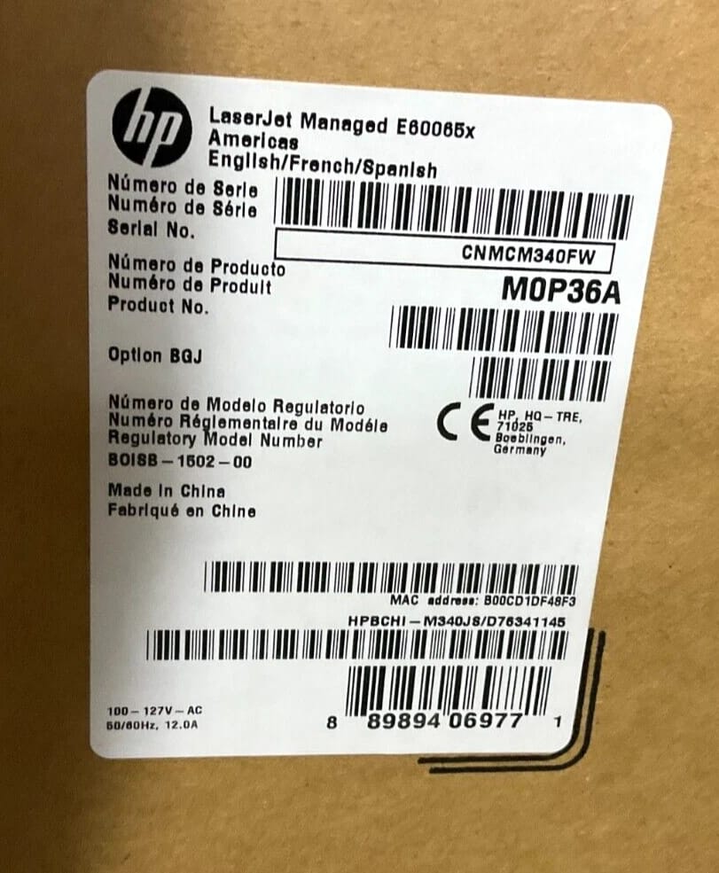 HP E60065X Printers Refurbished - Excellent