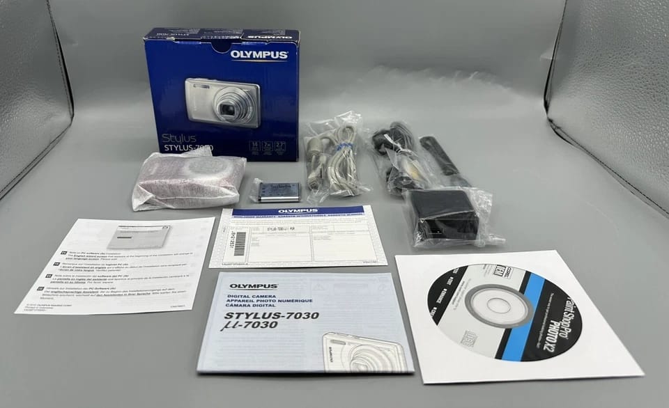 OM SYSTEM Stylus 7030 Digital Cameras Silver Open-Box Excellent Body Only