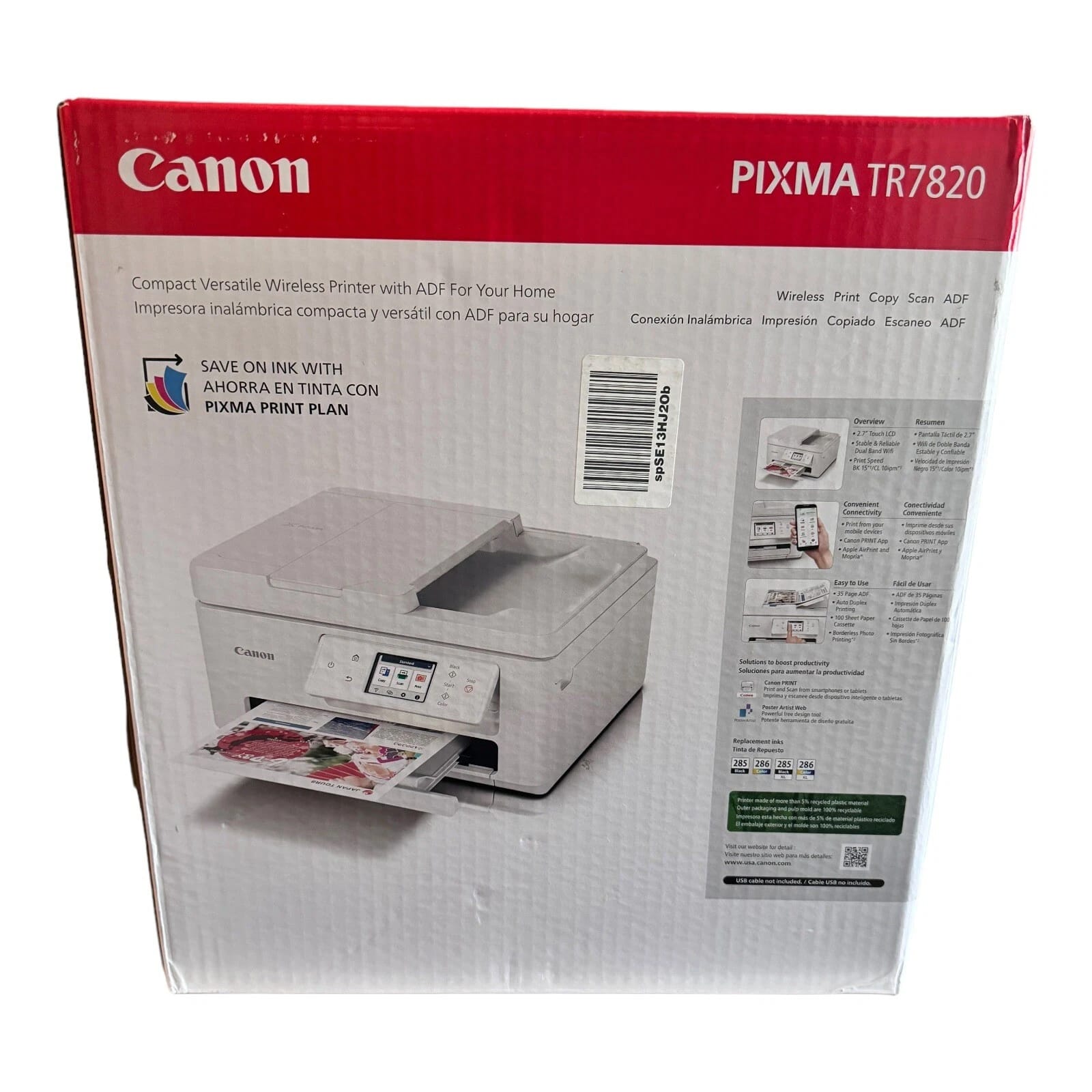 Canon PIXMA TR7820 Printers New
