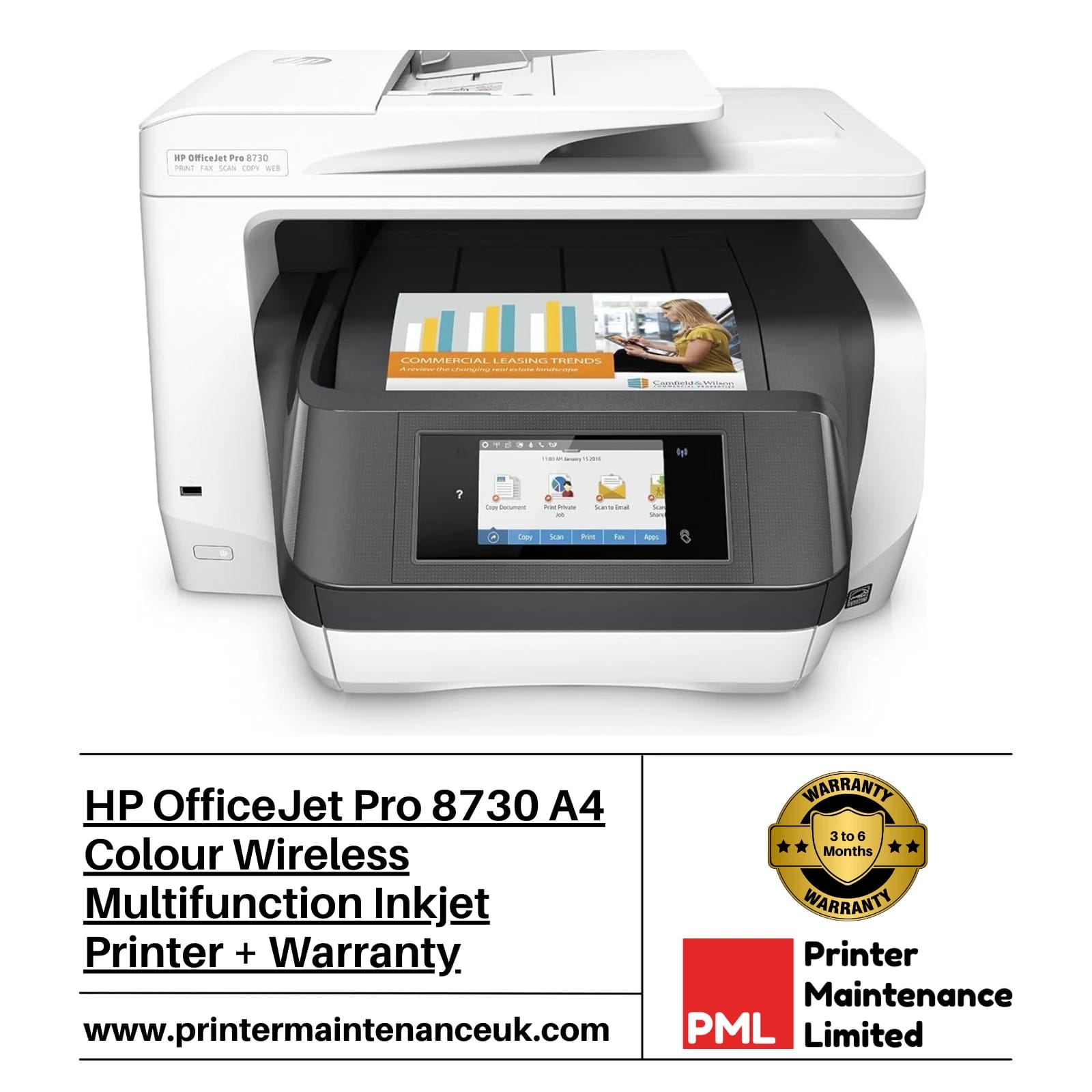 HP OfficeJet Pro 8730 Printers Used - Good