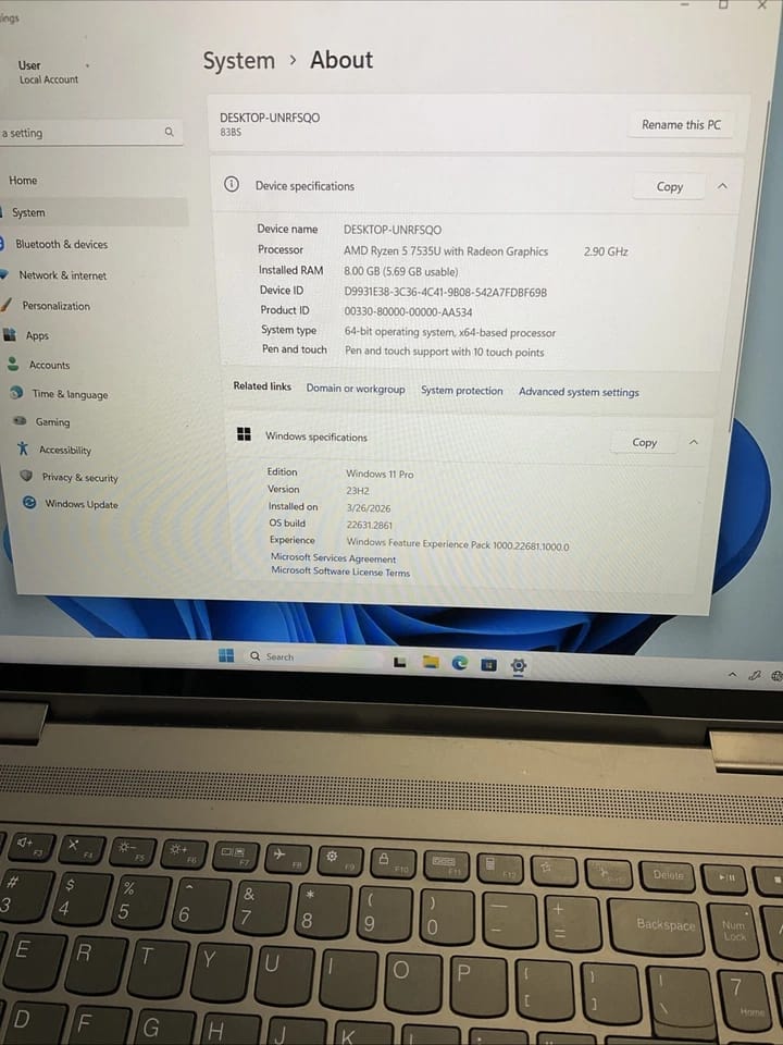 Lenovo Yoga 7 16ARP8 Computers
