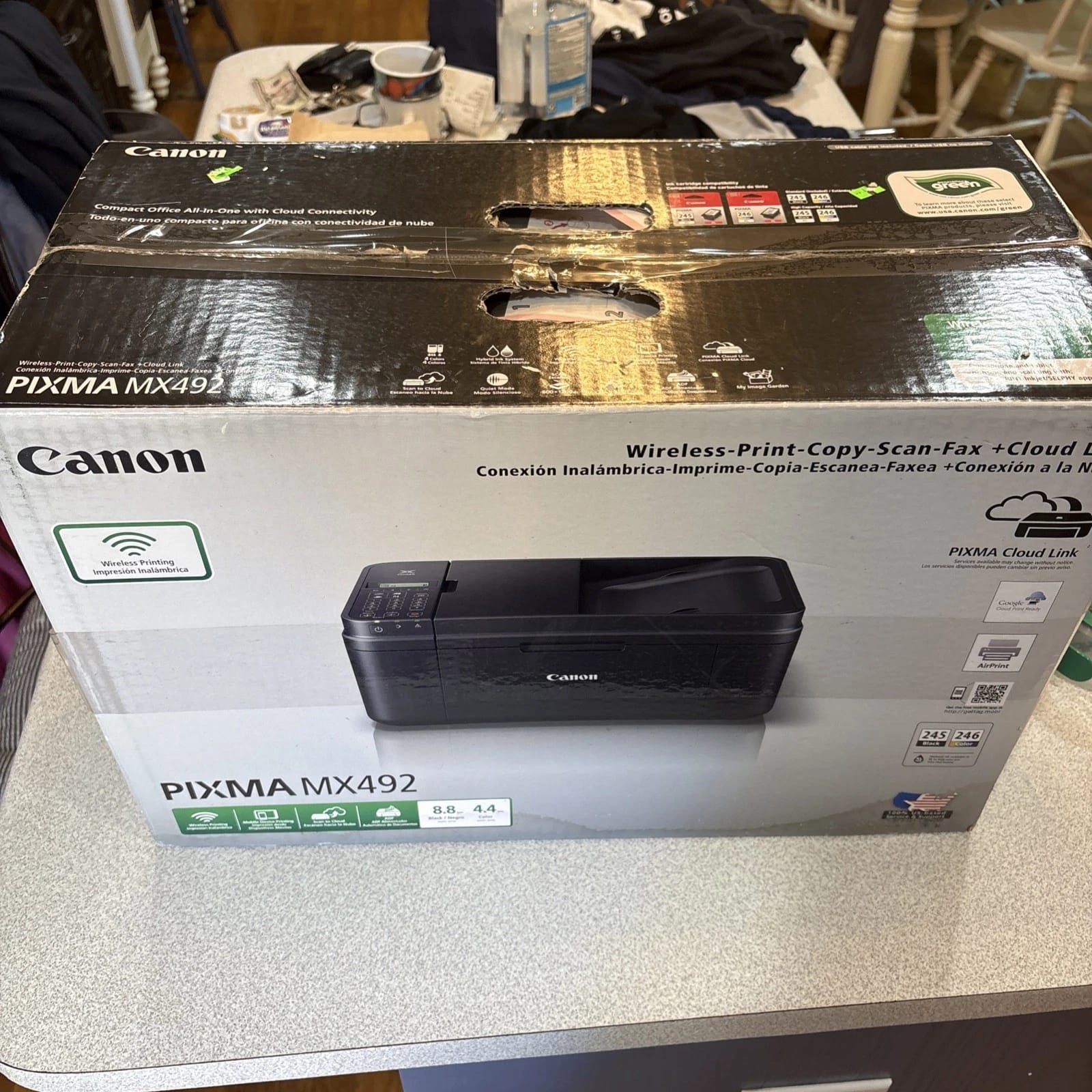 Canon PIXMA MX492 Black Wireless Printers New