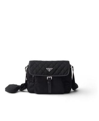 Prada Trim Shoulder Bag Women's bags Medium Black Saffiano Leather Unspecified New