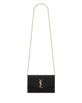 Saint Laurent Uptown Pouch Women's bags Unspecified Black Crocodile-Embossed Gold New