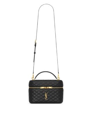 Saint Laurent Gaby Top Handle Women's bags Micro Black Lambskin Gold New