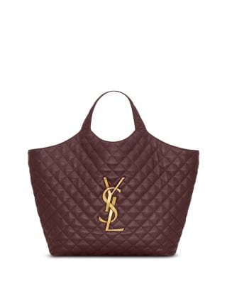 Saint Laurent Icare Tote Women's bags Medium Rouge Legion Quilted Aged Gold New