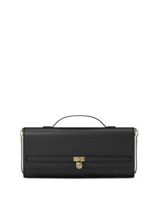 Michael Kors Hamilton Moderne Clutch Women's bags Small Black Leather New