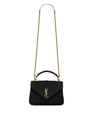 Saint Laurent College Shoulder Bag Women's bags Large Black Monogram New