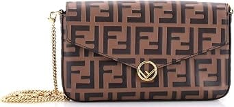 Fendi Envelope Clutch Women's bags Unspecified Brown Embossed Leather New