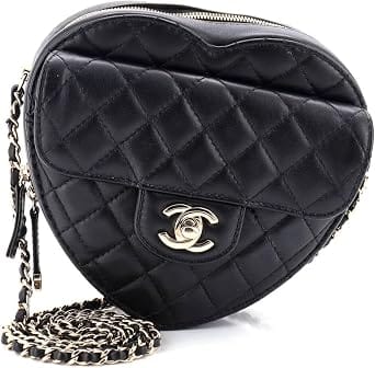 Chanel Heart Bag Clutch Women's bags Small Purple Lambskin Gold New