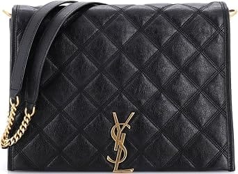 Saint Laurent Becky Shoulder Bag Women's bags Small Black Quilted Leather New