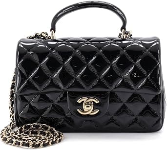 Chanel Single Flap Top Handle Women's bags Mini Black Quilted New