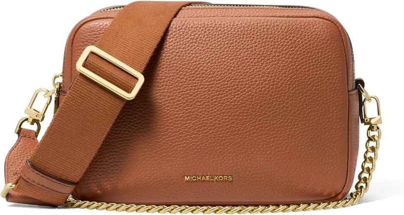 Michael Kors Bryant Crossbody Women's bags Small Pale Gold Pebbled Leather New