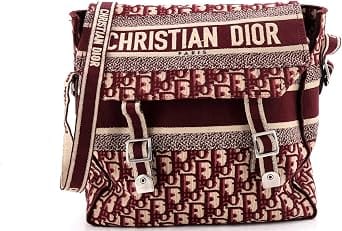 Dior Diorcamp Crossbody Women's bags Medium Red Canvas Silver New