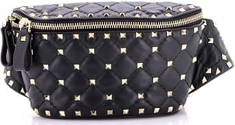 Valentino Garavani Rockstud Spike Belt Bag Women's bags Small Black Quilted New