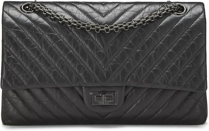 Chanel 2.55 Reissue Shoulder Bag Women's bags Black Aged Calfskin So Black New