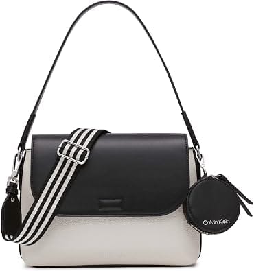 Calvin Klein Millie Shoulder Bag Women's bags Small Silver Vegan Leather New