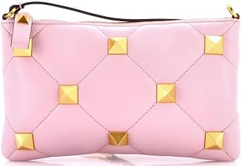 Valentino Garavani Roman Stud Pouch Women's bags Pink Quilted New