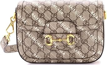 Balenciaga Horsebit 1955 Shoulder Bag Women's bags Mini Brown Coated Canvas New