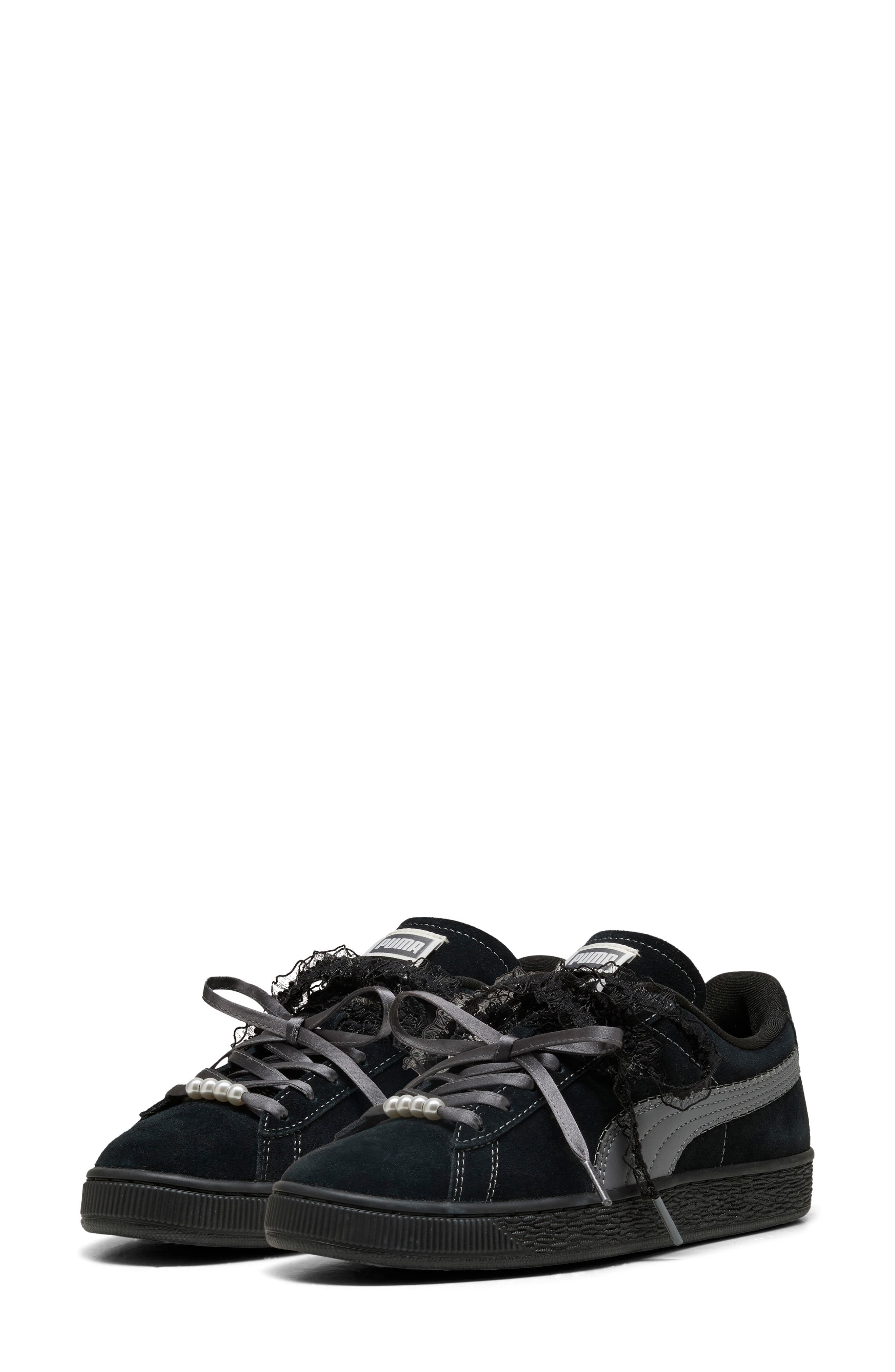 Puma Suede Bloom Sneaker Black 8.5 New