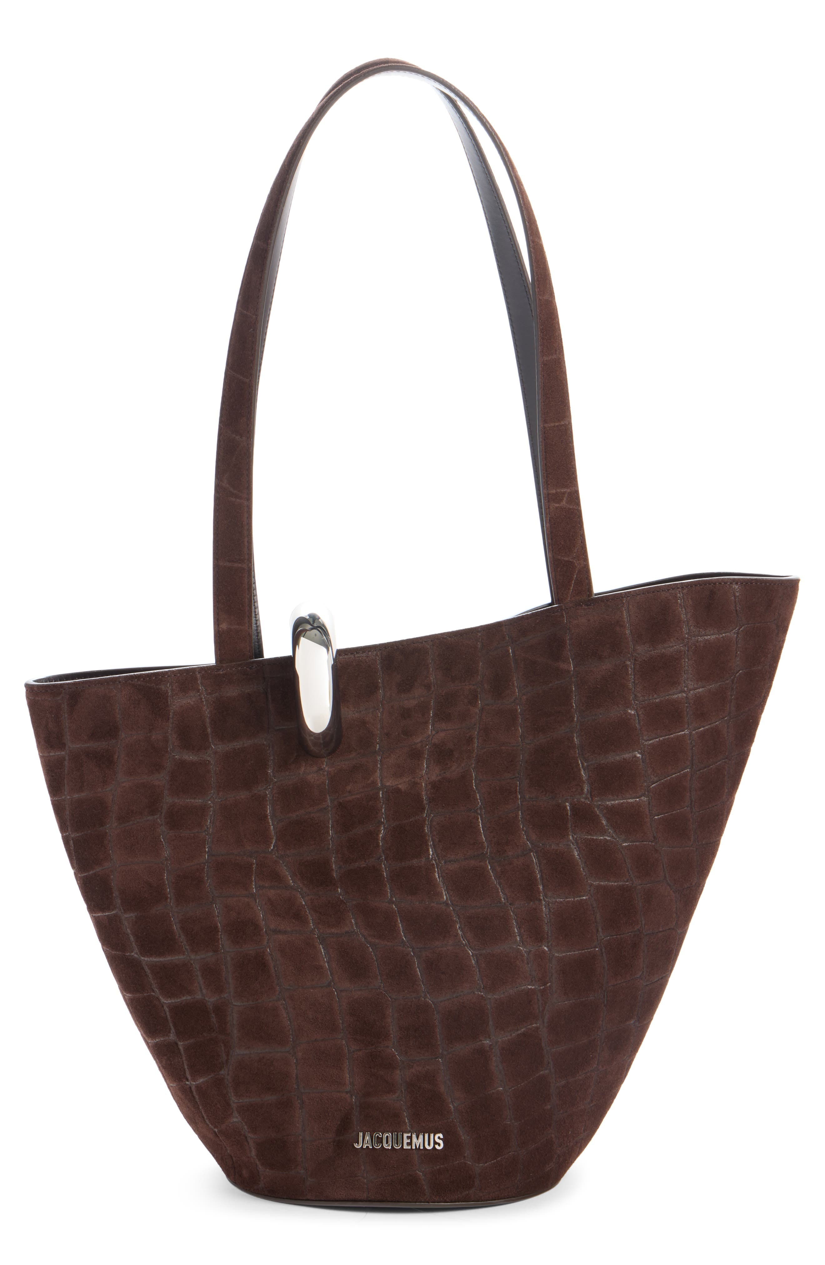 Jacquemus Le Bambola Women's bags Dark Brown Suede Medium New