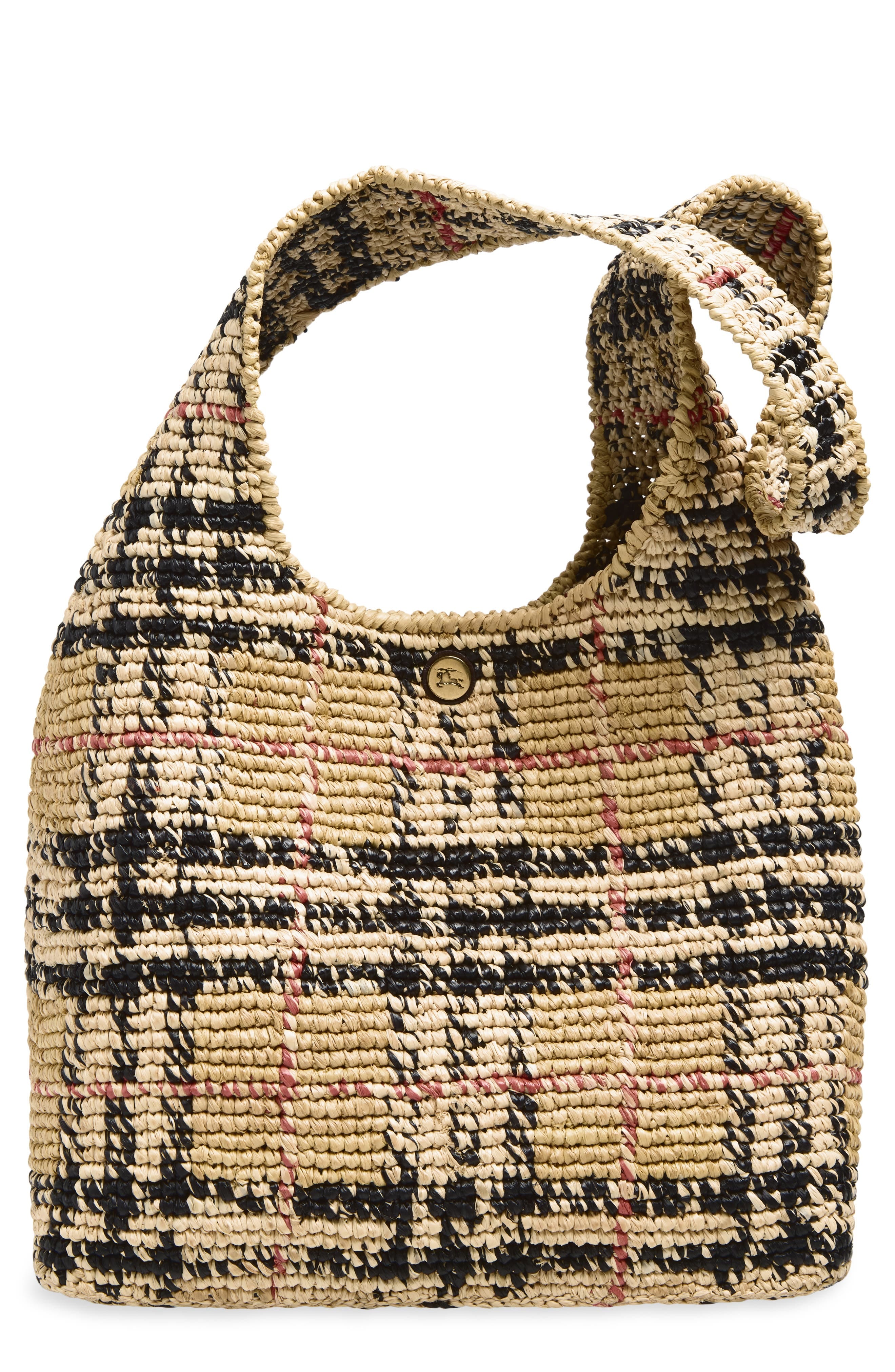 Burberry Margate Shoulder Bag Women's bags Sand Raffia New