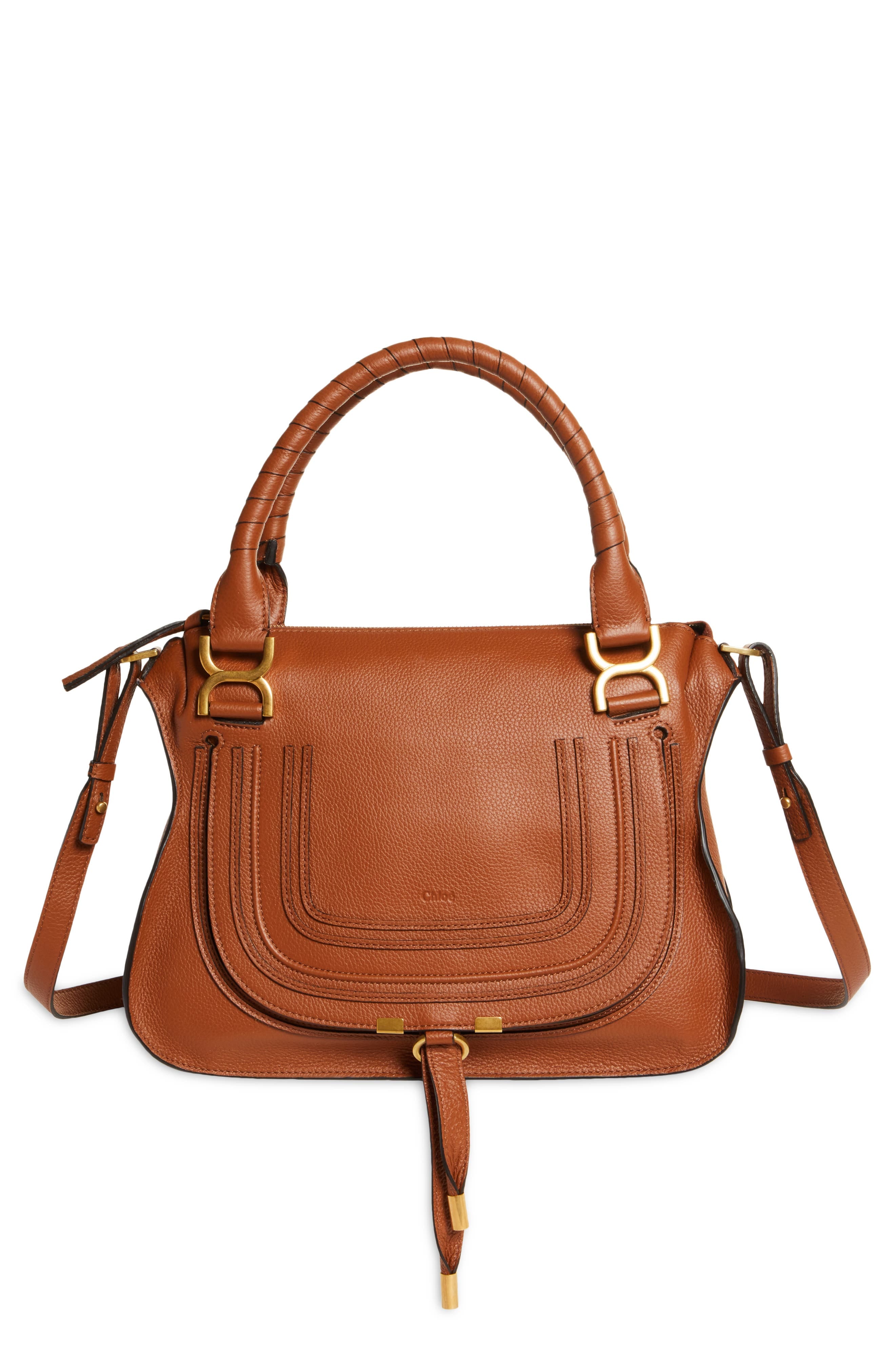 Chloé Marcie Top Handle Women's bags Hazelnut Brown Leather New