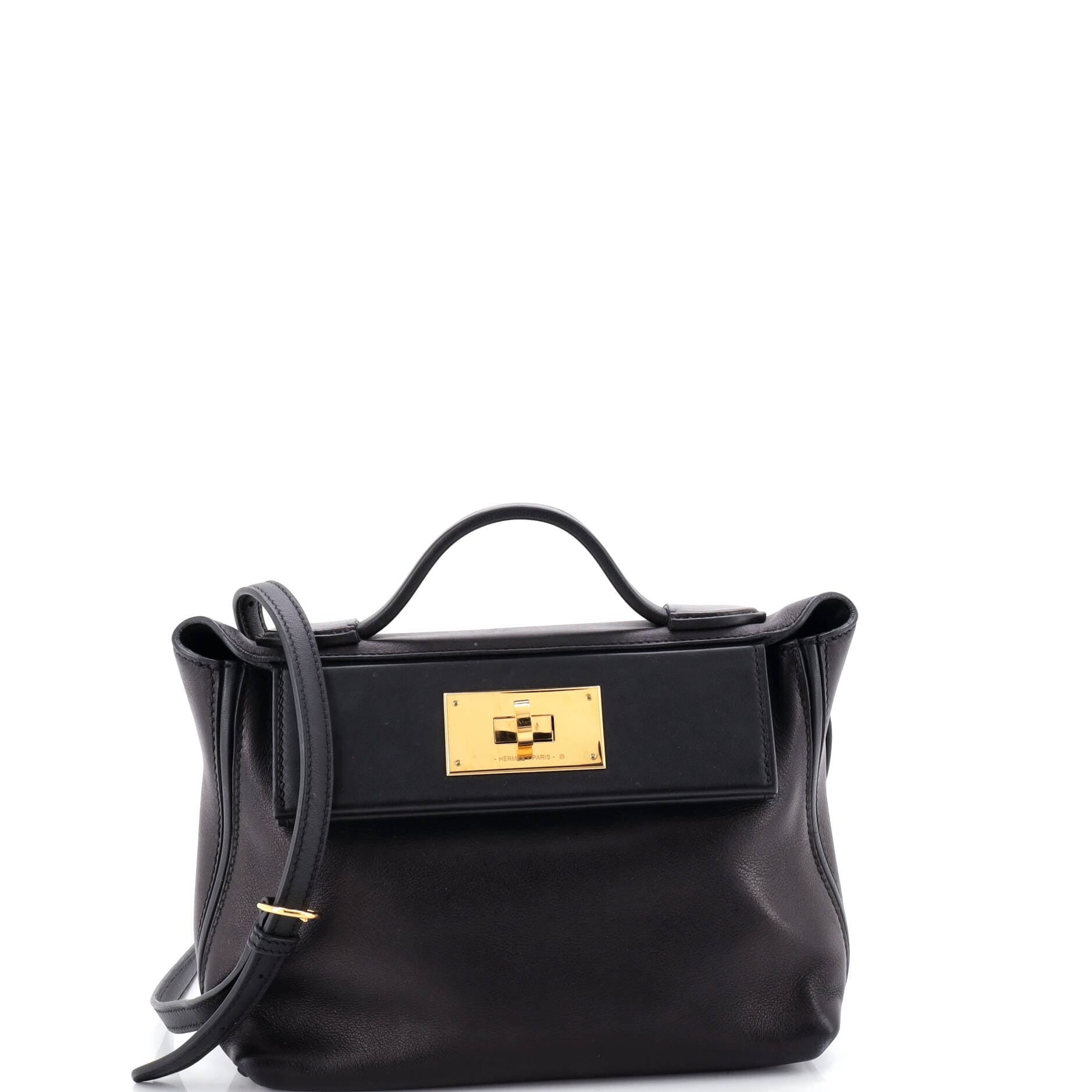 Hermès 24/24 Top Handle Women's bags Unspecified Black Togo & Swift Palladium New