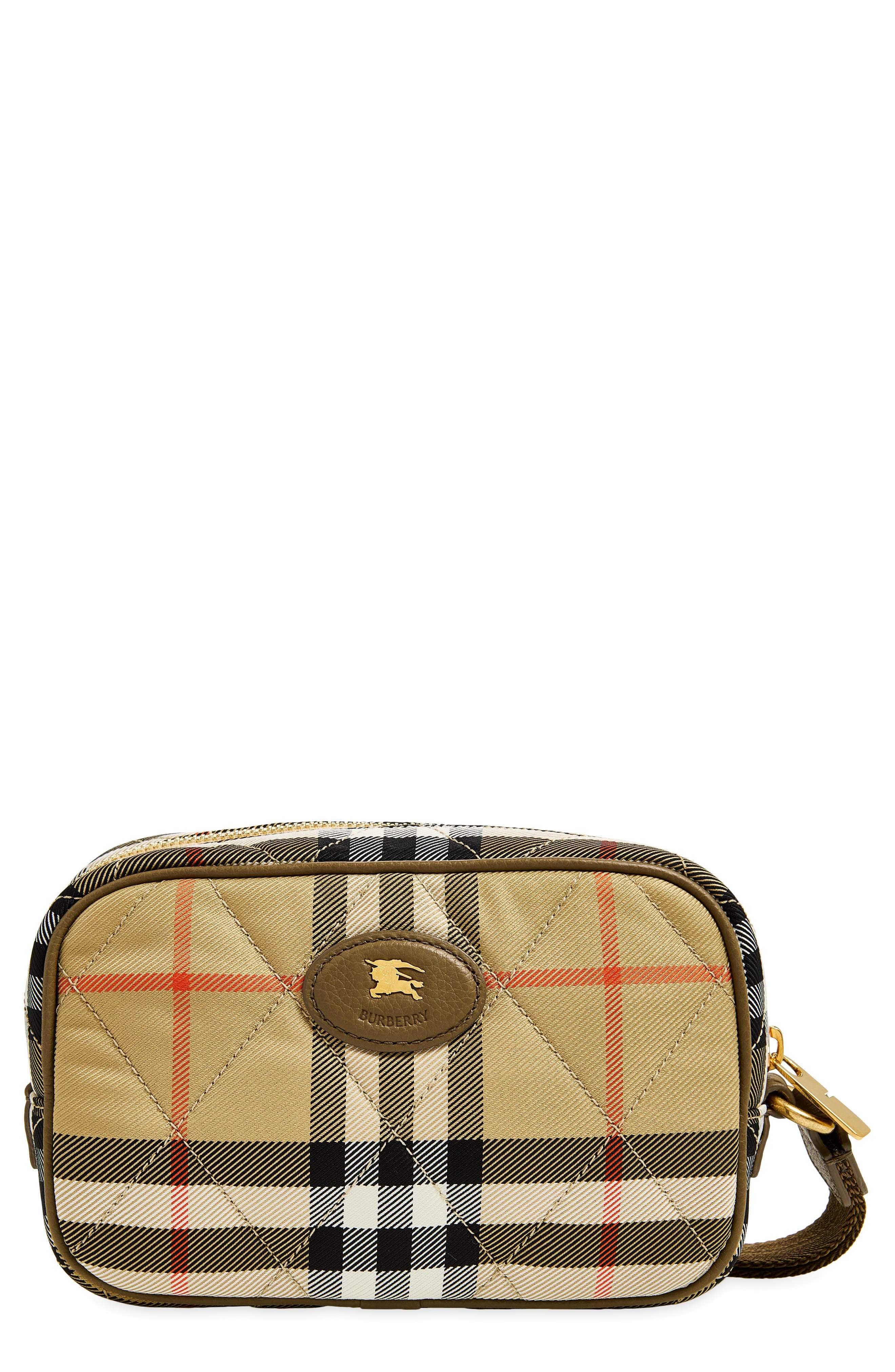 Burberry Horseshoe Wristlet Women's bags Unspecified Sand Cotton Denim (Quilted) New