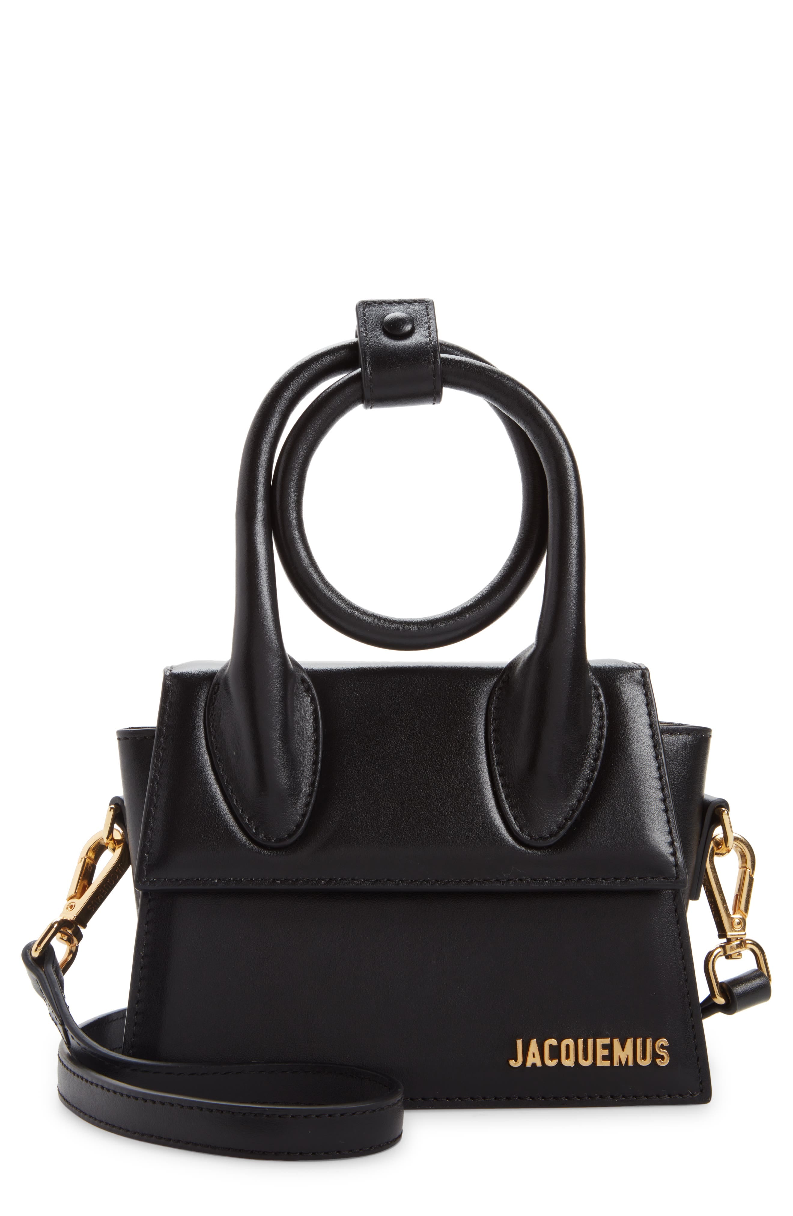 Jacquemus Le Chiquito Noeud Crossbody Women's bags Black Leather New