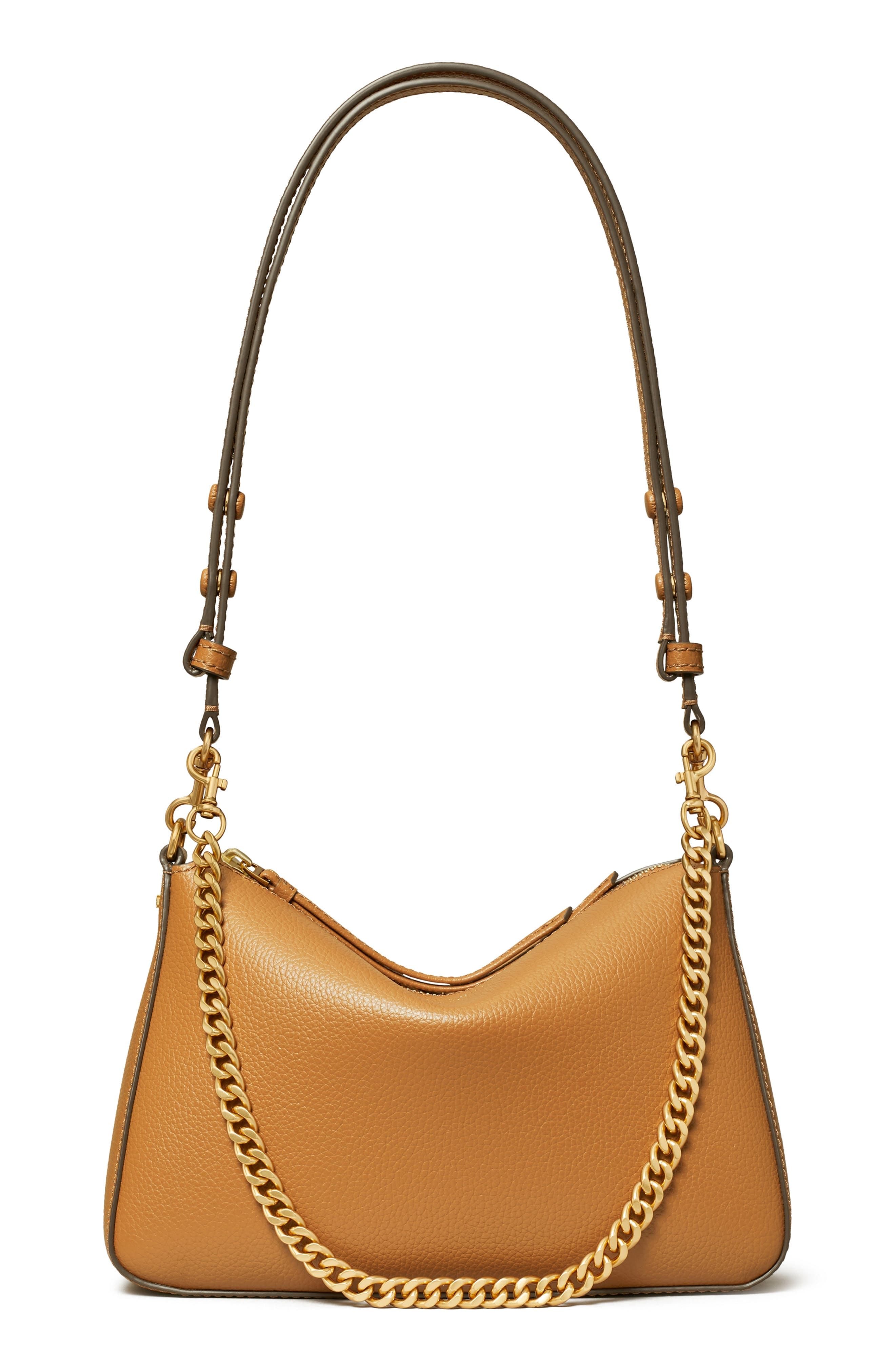 Tory Burch Perry Women's bags Autumn Brown Pebbled Leather Shoulder Bag Small New