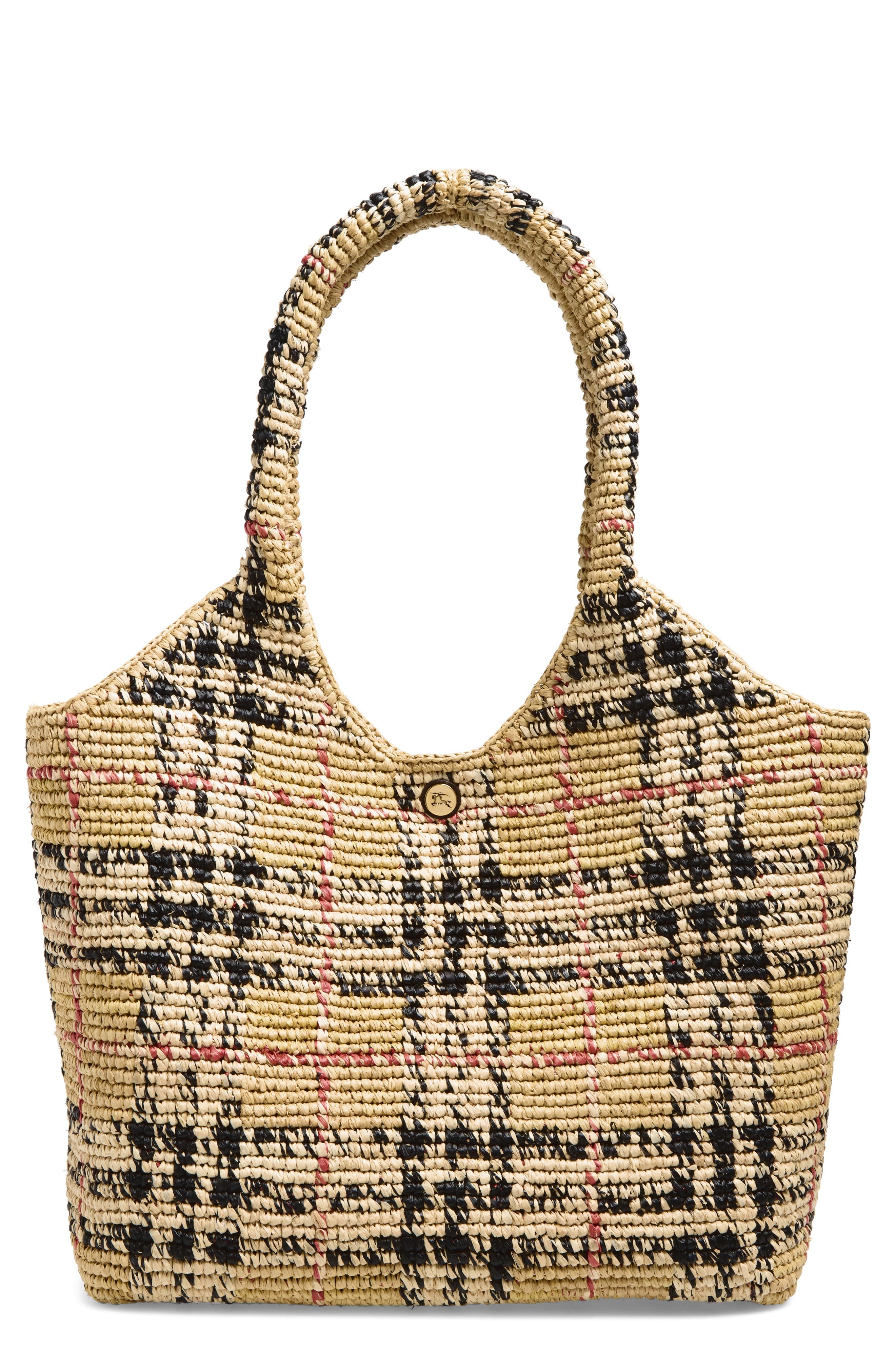 Burberry Margate Tote Women's bags Chalk Pink Raffia New