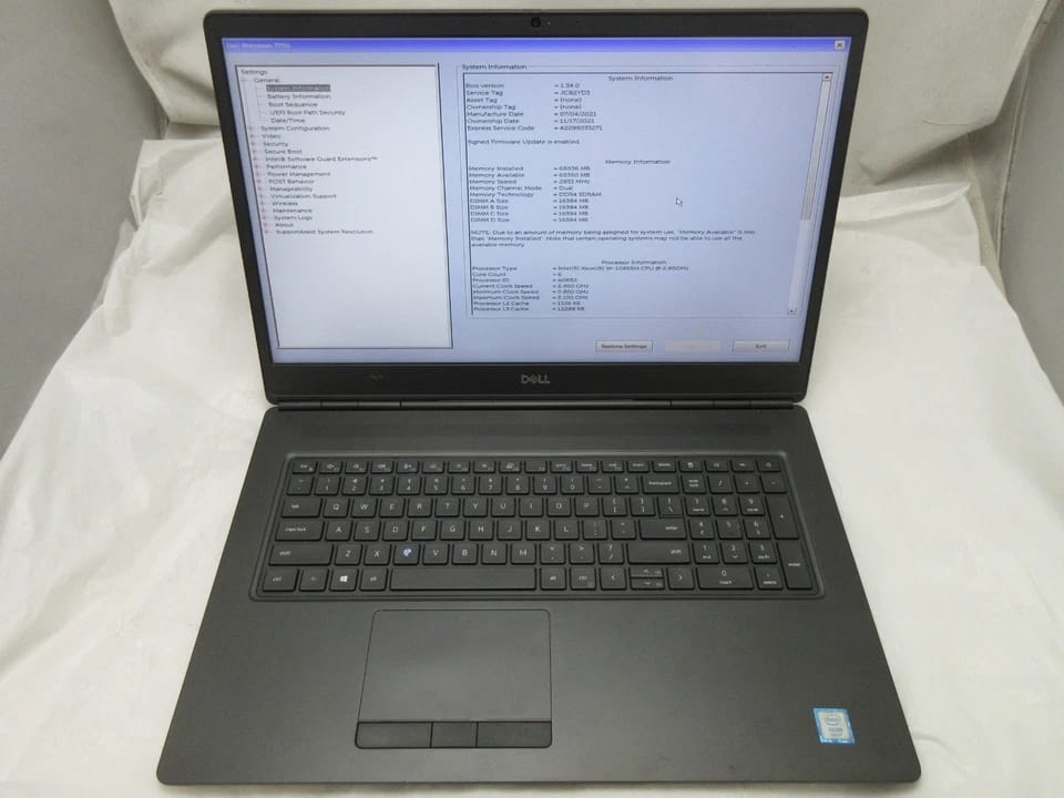 Dell Precision 7750 Computers 1000GB 32GB Refurbished - Excellent