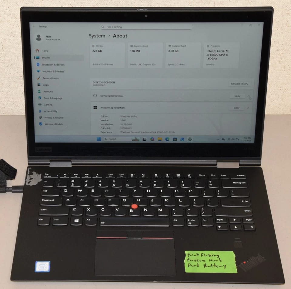 Lenovo ThinkPad X1 Yoga Gen 3 Computers 1TB 16GB Used - Good