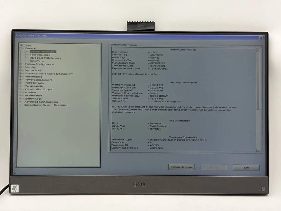 Dell OptiPlex 7780 Computers 512GB 16GB Used - Good
