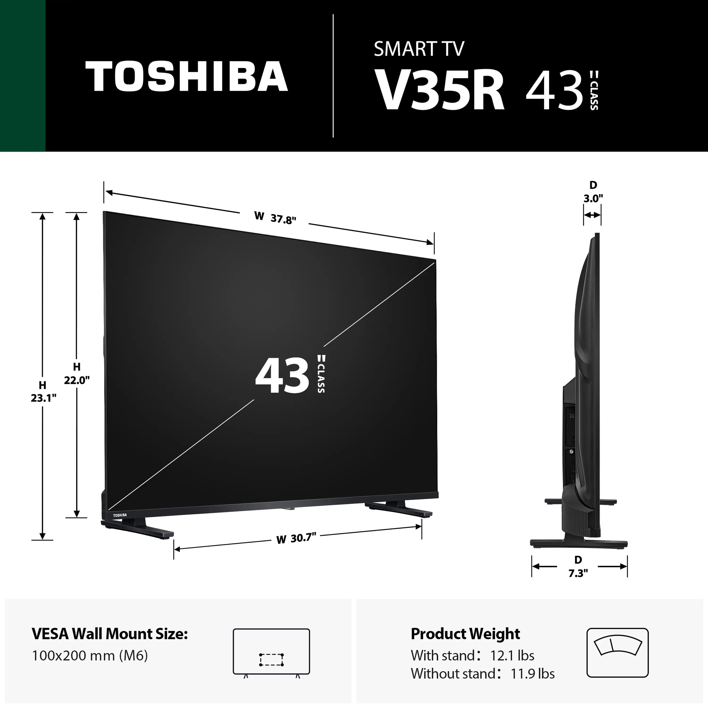 Toshiba V35 TVs 32 inch New