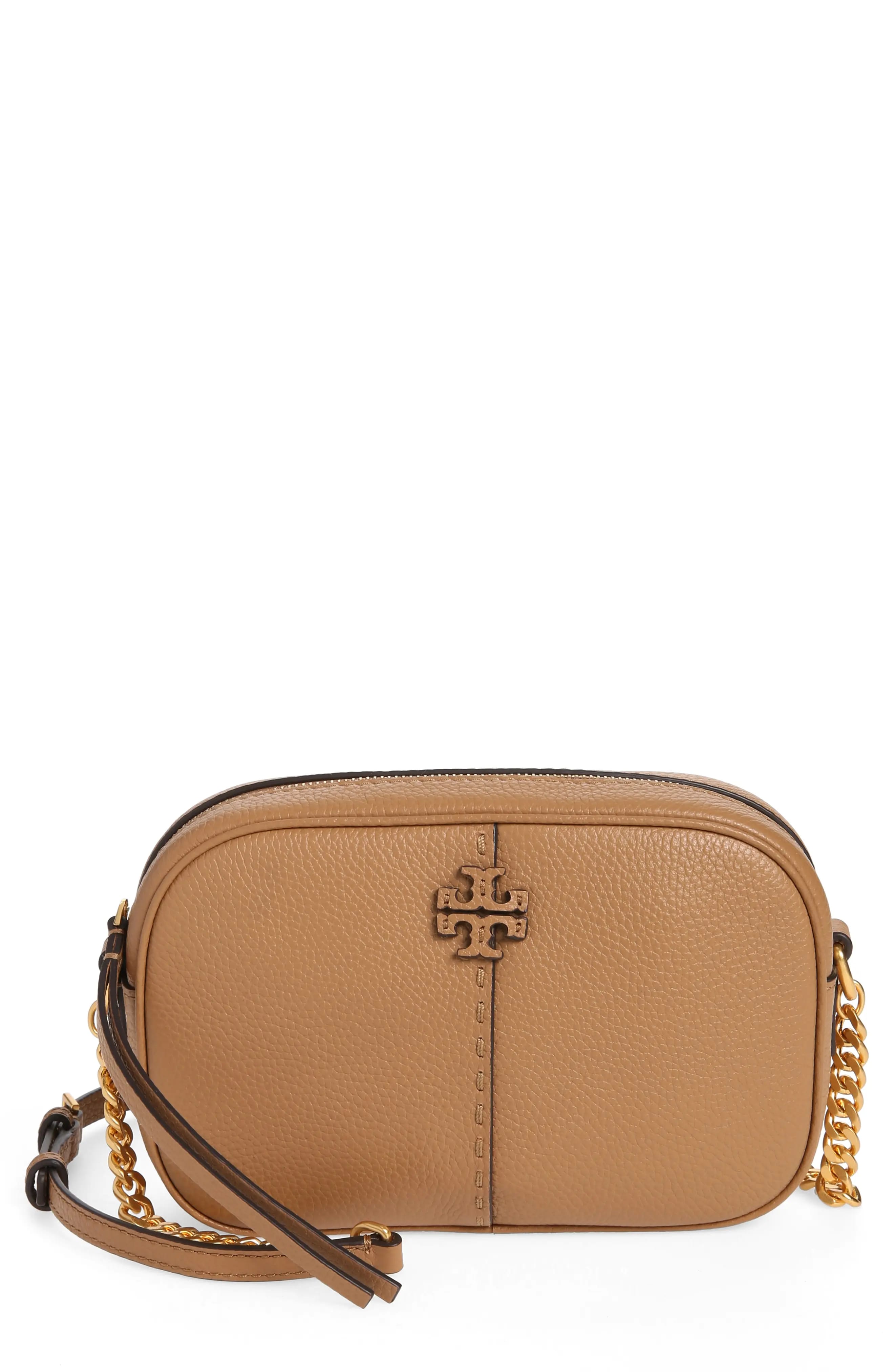 Tory Burch McGraw Women's bags Tiramisu Leather Camera Bag New