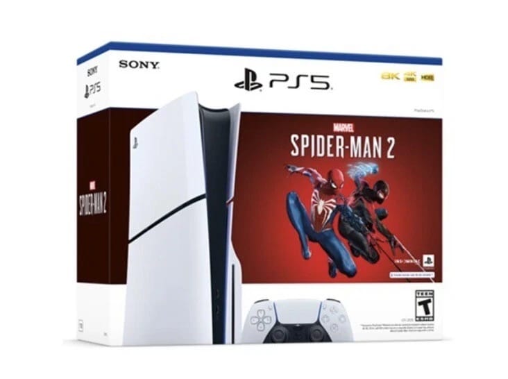 Sony PlayStation 5 Slim Disc Video Game Consoles White Marvel's Spider-Man 2 Bundle New