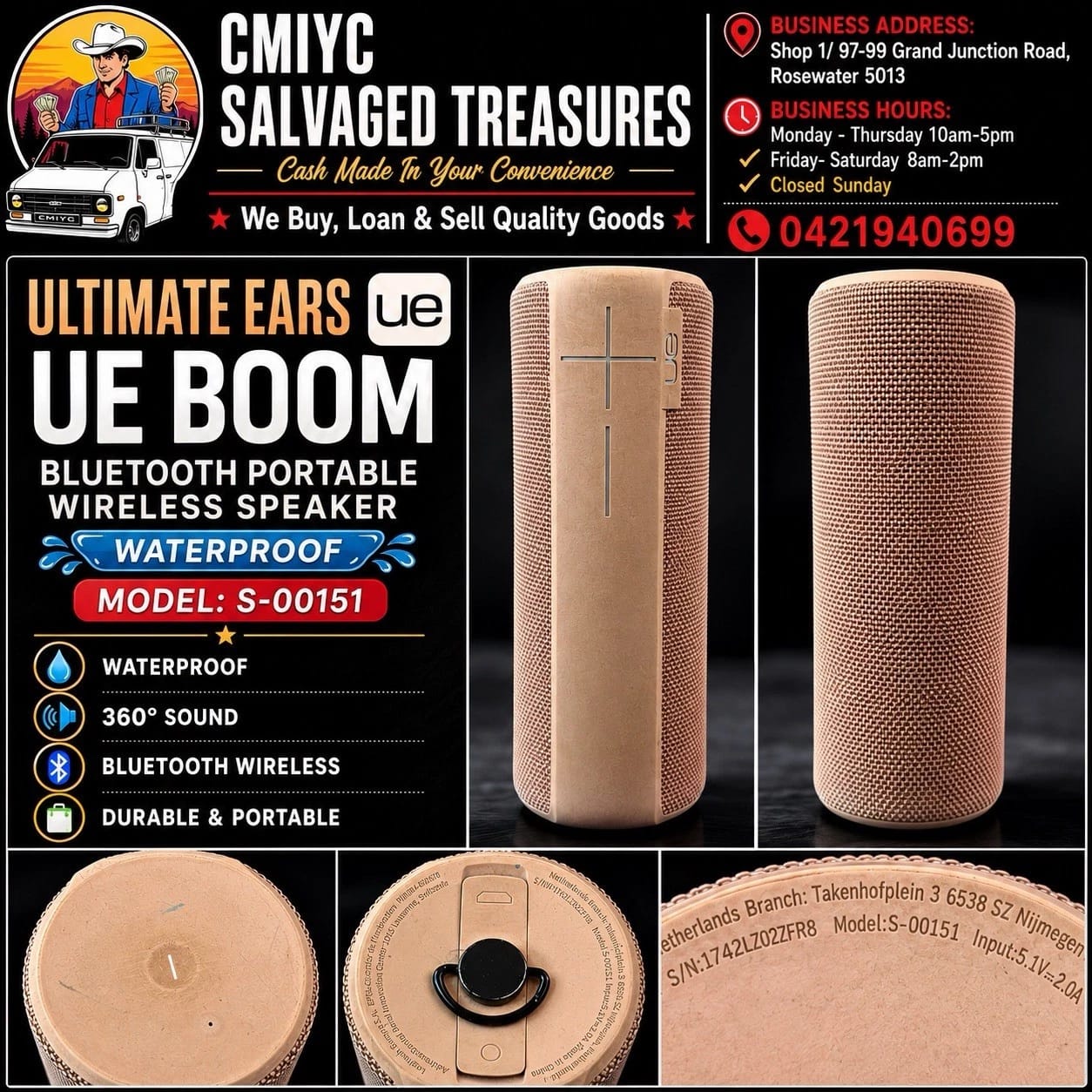 Ultimate Ears Boom 2 Portable Bluetooth Speakers New