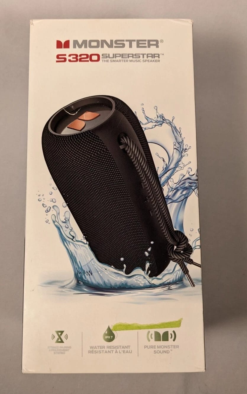 Monster S320 Portable Bluetooth Speakers Black New