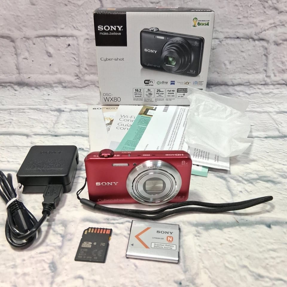 Sony Cyber-shot DSC-WX80 Digital Cameras White Used - Good Body Only