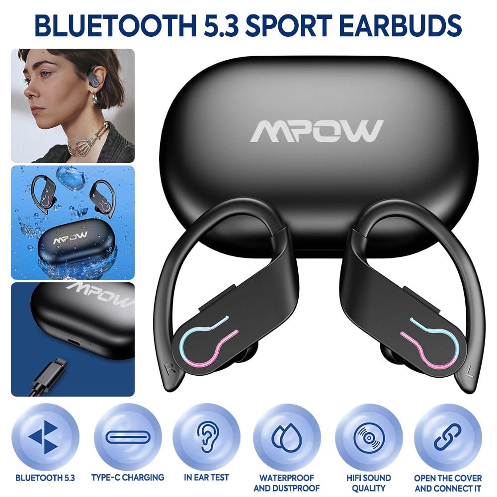 Mpow Q63 Headphones & Earbuds Black New