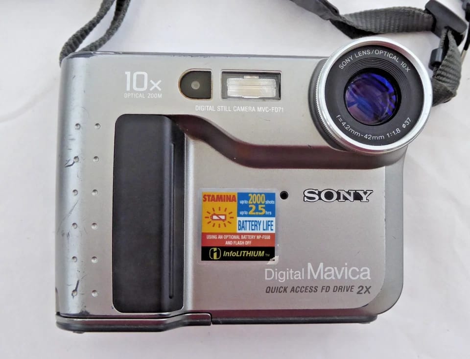 Sony Mavica MVC-FD71 Digital Cameras Gray Used - Good Body Only