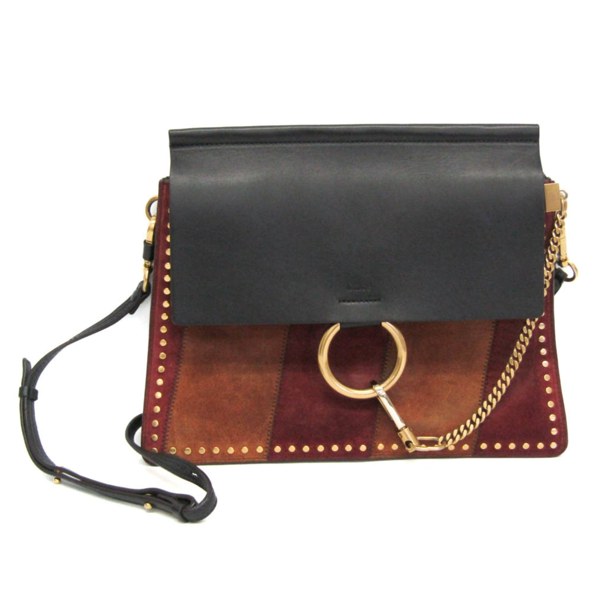 Chloé Faye Women's bags Medium Black Leather + Suede Used - Good