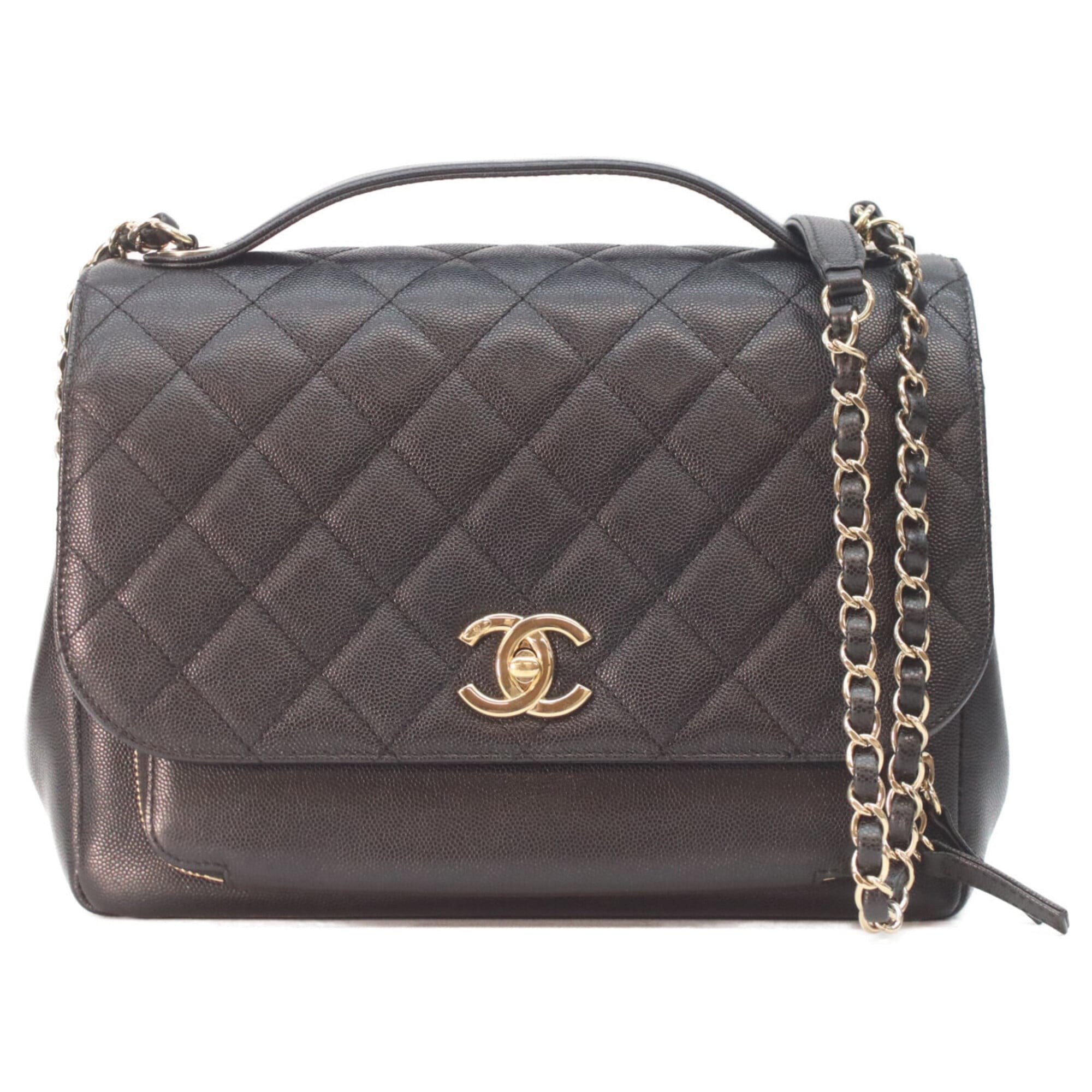 Chanel Business Affinity Women's bags Unspecified Black Calfskin Gold Used - Good